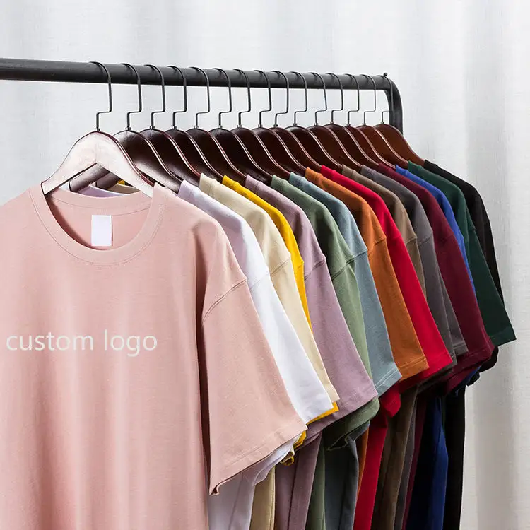 T-shirt da uomo oversize 280gsm con spalla a goccia maglietta stampata con logo personalizzato t-shirt ricamata in cotone