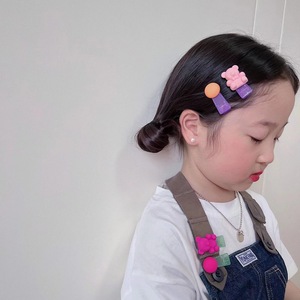 Free shipping on <b>cute</b> colorful bean <b>bear</b> children's hair clips, adorable hair clips for baby girls, princess side clips, bangs - Product Image 4