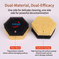 Éponge de nettoyage de cuisine Woxin, éponge hexagonale double face, éponge à récurer en cellulose composée, éponge de nettoyage de cuisine à cellules ouvertes