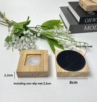 Support de lampe en bois sculpté en acrylique avec base LED carrée, rechargeable, lumière blanche chaude, RGB, intensité variable, artisanat, vente en gros d'usine
