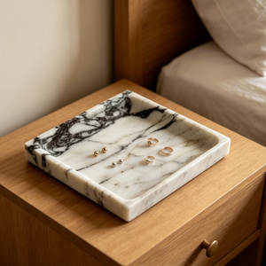 Bandeja de Almacenamiento Art <span class=keywords><strong>Deco</strong></span> de Mármol <span class=keywords><strong>Natural</strong></span>, Organizador de Lujo para Joyas, Perfumes, Baño, Cocina y Decoración del Hogar - Product Image 5