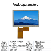 4,3 Zoll Display LCD 480 * 272 NV3047 40-Pin RGB-Anschluss Bildschirm TFT-Modul LCD-Anzeigebildschirm