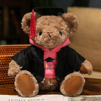 Ours en peluche de 25 cm de haute qualité, vente en gros d'usine, série d'ours en peluche de différents types avec foulards en soie