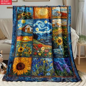 Manta de Franela con Diseño de Gato de Dibujos Animados, Manta para Siesta, Cálida, Súper Suave, para el Hogar y la Oficina, Impresión Personalizada, Venta al por Mayor YH-MT - Product Image 2