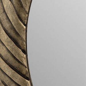Miroir mural rond avec cadre en métal texturé pour la décoration de la chambre à coucher, de la salle de bain et du bureau - Product Image 5