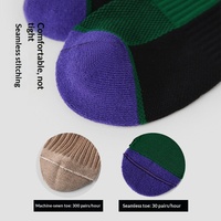 Chaussettes de compression sportives tricotées Renaissance Professional avec lettres, pour fitness, course à pied, cyclisme, tennis, avec amorti en boucle éponge