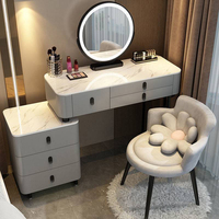 Coiffeuse intelligente avec chargeur sans fil, style nordique de luxe léger, moderne et simple, multifonctionnelle, pour chambre à coucher, modèle Princesse