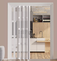 Porte pliante moderne en PVC avec cadre en alliage d'aluminium, porte accordéon en PVC plastique, vente en gros pour la maison, la cuisine et le salon
