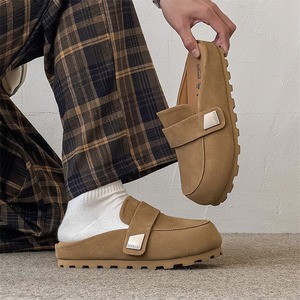 Retro sandals men women leather thick-soled <b>slippers</b> inner heightening design Spring Summer 2025 collection - Product Image 1