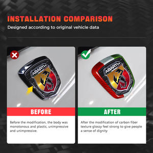 Shasha carbone pour <span class=keywords><strong>Fiat</strong></span> emblème d'insigne arrière garniture accessoires extérieurs en Fiber de carbone véritable pour Abarth 595 - Product Image 6
