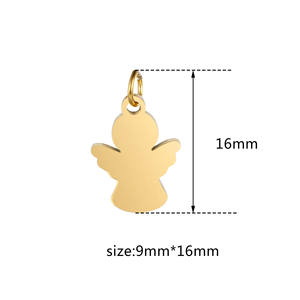 हार कंगन आभूषण बनाने के लिए सोना मढ़वाया स्टेनलेस स्टील पेंडेंट एंजेल आकर्षण - Product Image 4