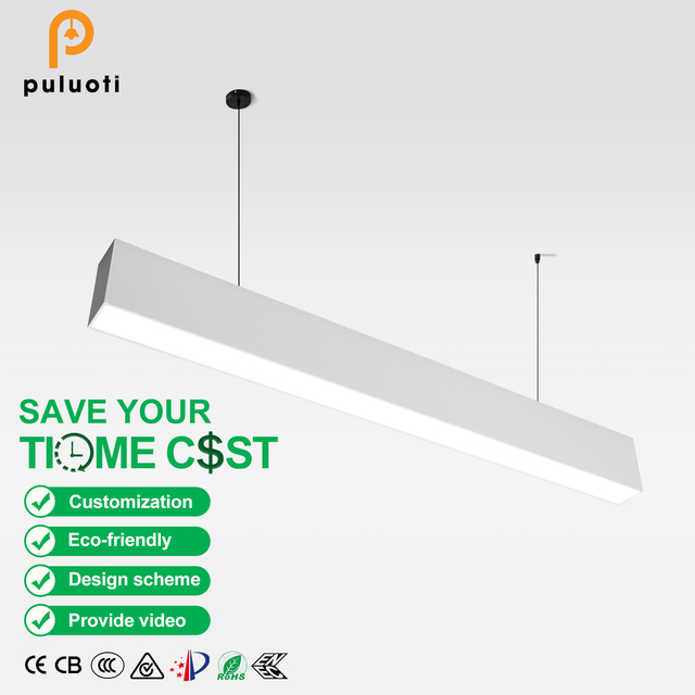 1200mm 45W White Black LED Linear Anti-glare Downlight Surface Mount Suspended Led Linear Hanging Light Aluminum Body for Office