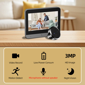 Vidéophone 2.4G WiFi 3MP Détection <span class=keywords><strong>de</strong></span> corps humain par radar 140 °   Caméra <span class=keywords><strong>de</strong></span> visionneuse <span class=keywords><strong>de</strong></span> <span class=keywords><strong>porte</strong></span> numérique avec angle <span class=keywords><strong>de</strong></span> <span class=keywords><strong>vue</strong></span>, vision nocturne et communication unidirectionnelle - Product Image 2