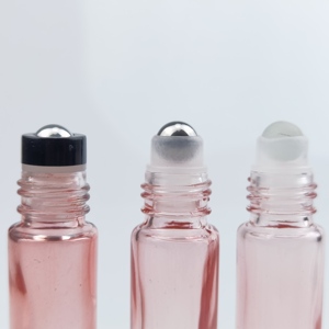 Flacon roll-on de luxe en verre et métal rose doré 5ml 10ml avec capuchon brillant pour parfum, crème contour des yeux, massage - Product Image 4