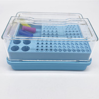 Caja de almacenamiento esterilizable y autoclavable de plástico para fresas dentales, bloques de silicona, caja endo para limas endodónticas y fresas de diamante
