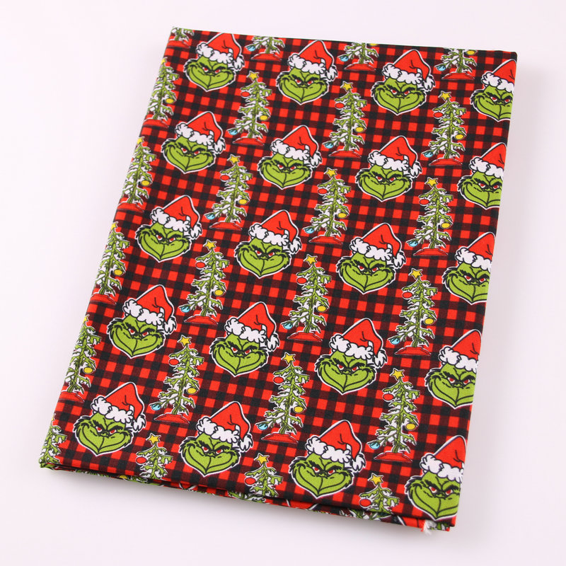 Red color Grinch Fabrics Textiles 100 Cheapest Printing Fabric Digital 100% Cotton woven fabric