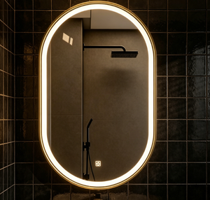 Oval Frameless LED Bath Mirror Backlit <b>Lighted</b> Vanity Mirror Dimmable <b>Wall</b> Hanging for Hotel Bathroom - Product Image 5