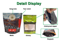 Sacs d'emballage refermables en Mylar anti-odeur avec boîte, personnalisables, imprimés, holographiques, pour bonbons, biscuits, jouets laser, aliments, 3,5g, 7g, 14g, 28g