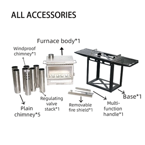 Poêle à <span class=keywords><strong>bois</strong></span> pour tente de camping d'hiver en acier inoxydable de haute qualité et à haute valeur calorifique INBESTCAMP ODM - Product Image 6