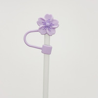 Simple Birchapple Flower Soft Glue Straw Cap 10mm Straw Cap Cute Cartoon Dust Cover Cup Accessories Straw Plug for Stanly Bottle