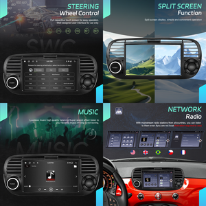 Hikity 7 ''6 + 128G pour <span class=keywords><strong>Fiat</strong></span> 500 2007-2015 Android Car Radio Car Stereo Wireless Carplay/Android Auto EQ/GPS/WiFi Fabricant OEM - Product Image 3