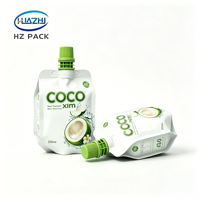 Pochette à bec verseur de type pingouin, à soufflets latéraux, de qualité alimentaire, pour eau de coco, jus de fruits, gelée, personnalisable