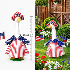 Patriotisches Veranda-Gänse-Outfit Amerikanische Flagge Langlebiges Tuch 23 Zoll Statue Unabhängigkeitstag Kostüm 250. Jahrestag USA - Product Image 2