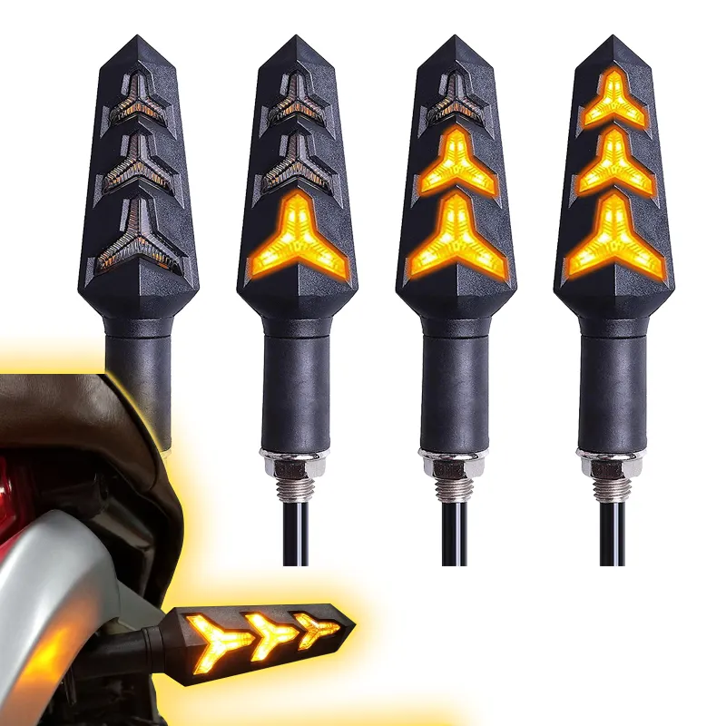Motorrad Beleuchtung System Sequentielle Folgenden Blink Fahren Blinker Lichter seite anzeige LED Moto Teile