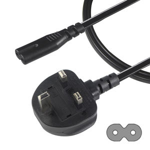 El mejor precio Cable de alimentación de CA de 6 pies y 2 puntas IEC320 C7 a Reino Unido Inglaterra BS1363 Cable de salida de CA de 3 puntas negro - Product Image 1