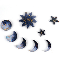 Kit de moules en résine époxy DM130 Lune Étoile Soleil, éclipse lunaire en époxy et silicone pour bijoux, porte-clés, pendentifs
