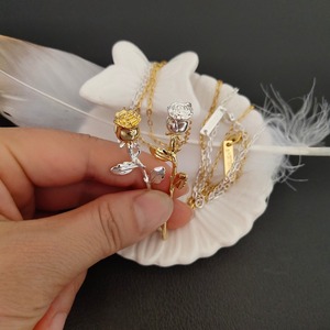 Collana Vintage oro placcato in titanio con pendente geometrico cuore rosa ispirata al <span class=keywords><strong>piccolo</strong></span> <span class=keywords><strong>principe</strong></span> e bestia <span class=keywords><strong>di</strong></span> bellezza per bambine - Product Image 5