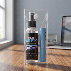Kit de nettoyage de vitres et de lentilles 2-en-1 Bestclean, anti-buée, 30 ml, flacon en plastique inodore, chiffon en microfibre personnalisable, option logo - Product Image 3