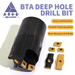 Tête de foret de trepannage en carbure de tungstène BTA, outil de perçage profond avec évacuation fluide des copeaux - Product Image 1