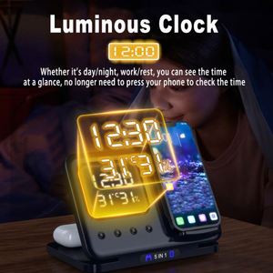 <span class=keywords><strong>Cargador</strong></span> Inalámbrico Rápido 5 en 1 de 15W con Reloj Despertador, Luz Nocturna LED <span class=keywords><strong>y</strong></span> <span class=keywords><strong>Doble</strong></span> Bobina para <span class=keywords><strong>iPhone</strong></span> <span class=keywords><strong>y</strong></span> Android - Product Image 4