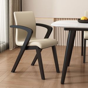 Silla de <span class=keywords><strong>Comedor</strong></span> de Diseño Moderno, Estructura de Madera Sólida y Resistente, Respaldo con Tapicería de Cuero, para Hogar y Hotel L115 - Product Image 5