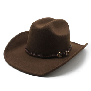 Chapeaux en feutre à large bord en laine vintage pour hommes et femmes, chapeau de gentleman, chapeau de cowgirl, chapeau de <span class=keywords><strong>jazz</strong></span>, style western cowboy - Product Image 5