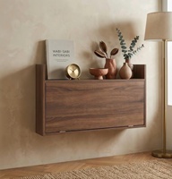 Bureau pliable mural - Poste de travail convertible peu encombrant avec rangement - Design moderne en bois pour bureau à domicile et petits espaces