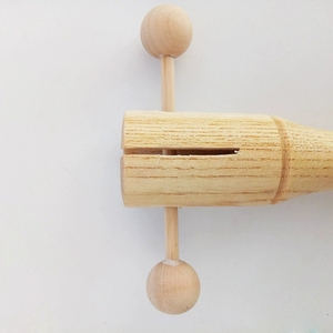 Wholesale Natural Wood Self Rattle Tube Double Ball Hand Shaker For Kindergarten <b>Music</b> Classroom Teaching Aid - Product Image 4