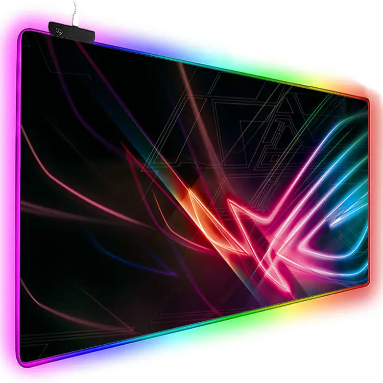 Fabrika toptan XXL büyük Mousepads özel logo baskılı tasarım kablosuz şarj rgb led siyah oyun mouse pad mat gamer için