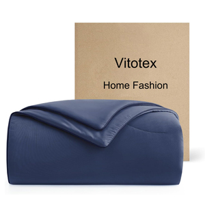 Edredón Refrigerante Tamaño Queen, Mantas Refrigerantes Ligeras Reversibles para Personas que Sienten Calor al Dormir <span class=keywords><strong>y</strong></span> Sudores Nocturnos, Azul Oscuro Queen - Product Image 1