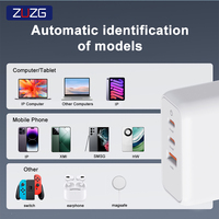 Adaptador de Viaje ZUZG PD65W PD 3.0 con 2 Puertos Tipo-C y 1 USB de Carga Rápida, Certificación CE/FCC para Laptop, Celular y Auriculares (EU/UK)