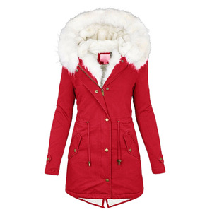 Offre Spéciale hiver mode femmes épais rembourré à capuche vestes couleur unie vers le bas coton veste à capuche Parka <span class=keywords><strong>manteau</strong></span> - Product Image 4