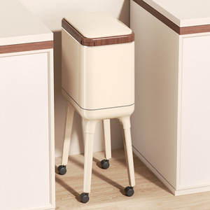 Kitchen Tall Trash Can Rectangular With Lid Portable Indoor Large Capacity Living Room Waste Bin - Product Image 4