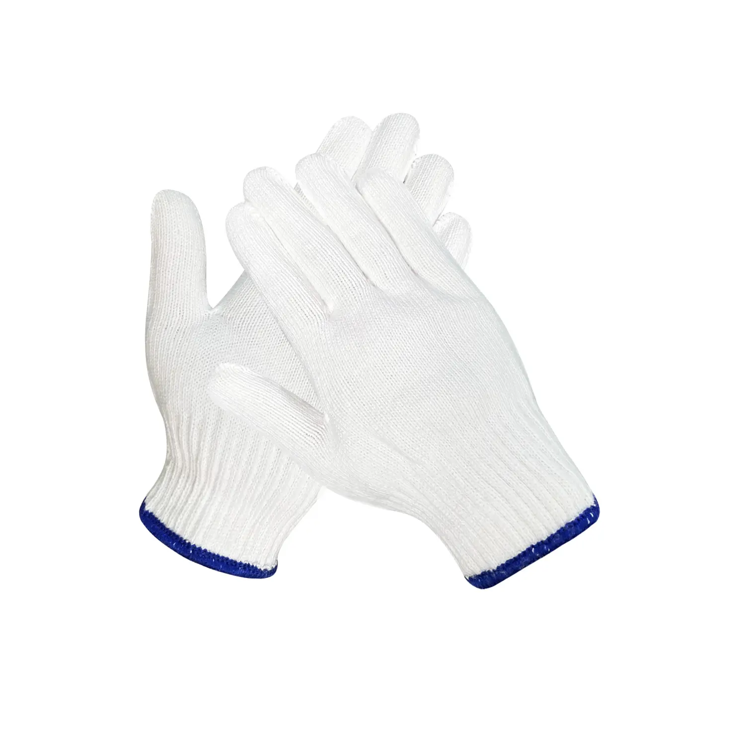 Guantes de punto de algodón para la construcción, manoplas de mano, color blanco puro