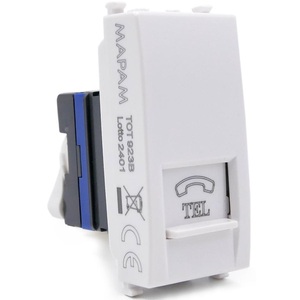 Prise téléphonique blanche compatible avec la prise TEL Vimar Ark 1 Gang - Product Image 1