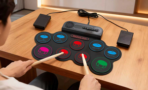 2025 nuevo artículo plegable Digital niños juguetes de música para bebés regalos para Navidad 9 almohadillas tambor eléctrico - Product Image 3