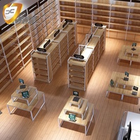 Présentoir de vente au détail Étagères de librairie de pharmacie pour magasin Supermarché Étagère double face réglable en acier et bois
