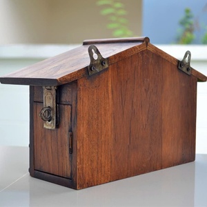 Cabine en bois boîte aux lettres rustique <span class=keywords><strong>Vintage</strong></span> extérieur étanche à la pluie boîte aux lettres boîte à Suggestion boîte aux lettres - Product Image 4