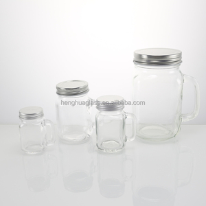 Chất Lượng Cao Nước Trái Cây Lưu Trữ Rõ Ràng Vuông <span class=keywords><strong>Mini</strong></span> 30Ml 1Oz <span class=keywords><strong>Mason</strong></span> Lọ Thủy Tinh Cho Uống Bia Mug Với Xử Lý Và Vít Nắp - Product Image 2