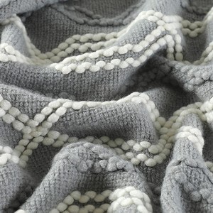 Manta de punto a cuadros nórdicos de lujo con borlas, <span class=keywords><strong>funda</strong></span> texturizada inspirada en Navidad suave y cálida para sofá, dormitorio, Coreano único - Product Image 3
